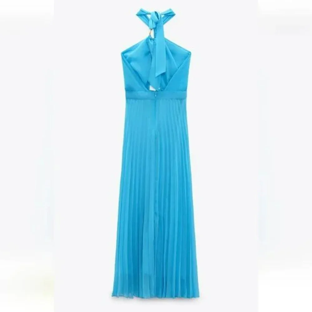 ZARA PLEATED SLIP DRESS - Picture 6 of 10